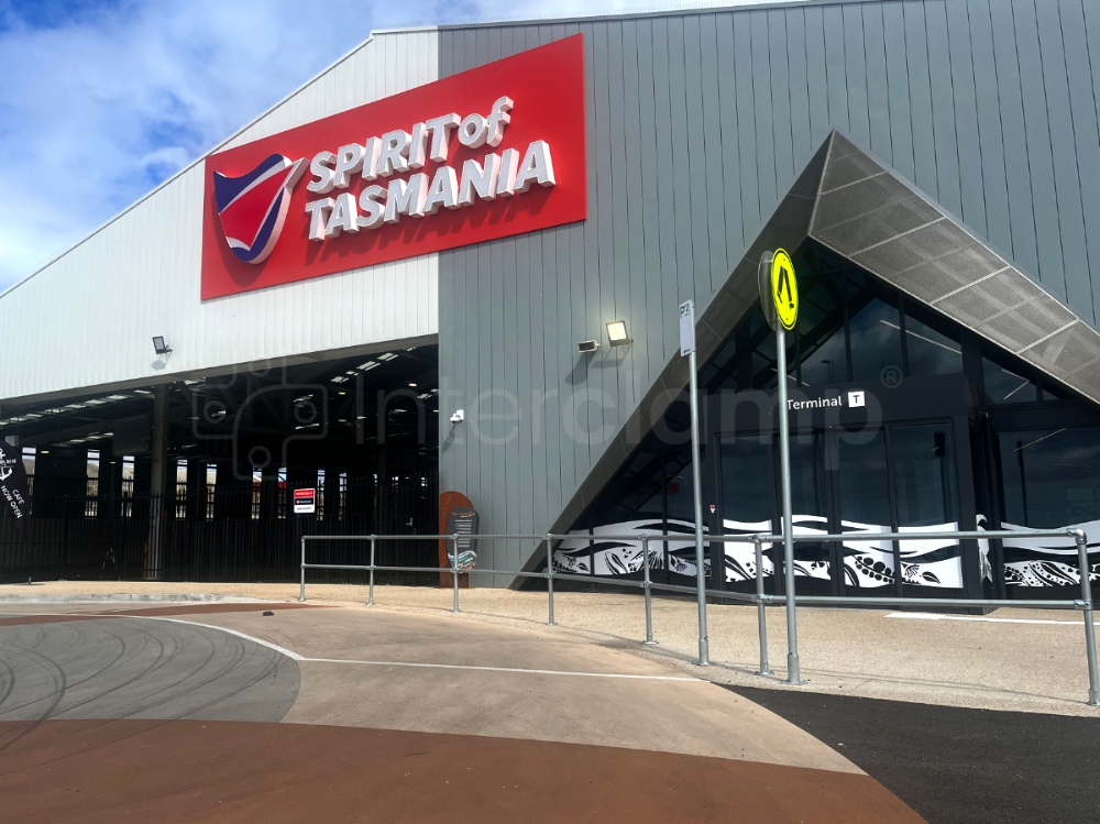 Newly installed Interclamp pedestrian barriers at the Port of Geelong, made from galvanized steel and equipped with key clamp fittings, offering enhanced safety and modern infrastructure.